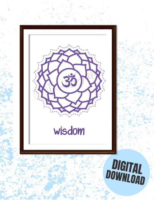 Crown Chakra Art Print Wisdom Spiritual Connection Printable Wall Art