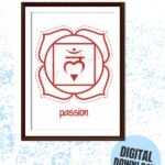 Root Chakra Art Print Passion Framed Chakra Wall Decor for Sacred Spaces