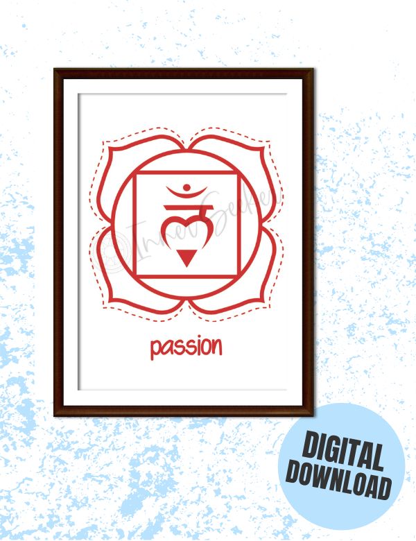 Root Chakra Art Print Passion Framed Chakra Wall Decor for Sacred Spaces
