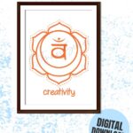 Sacral Chakra Art Print Creativity Framed Printable for Creative Spaces