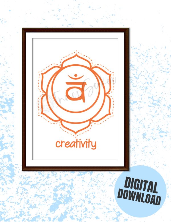 Sacral Chakra Art Print Creativity Framed Printable for Creative Spaces