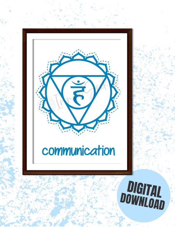 Throat Chakra Art Print Communication Printable Wall Art for Clarity and Voice
