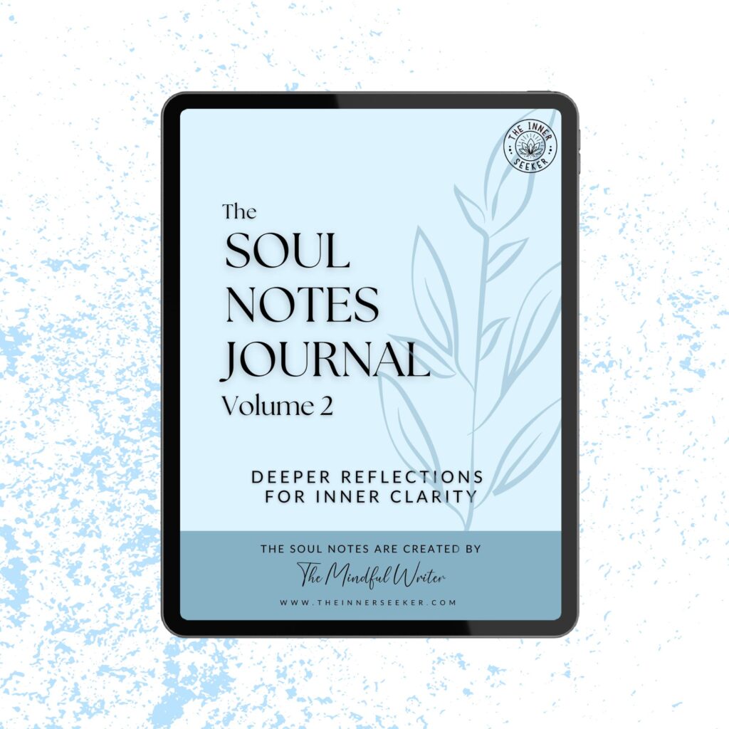 Tablet mockup showing Soul Notes Journal Volume 2 for emotional growth