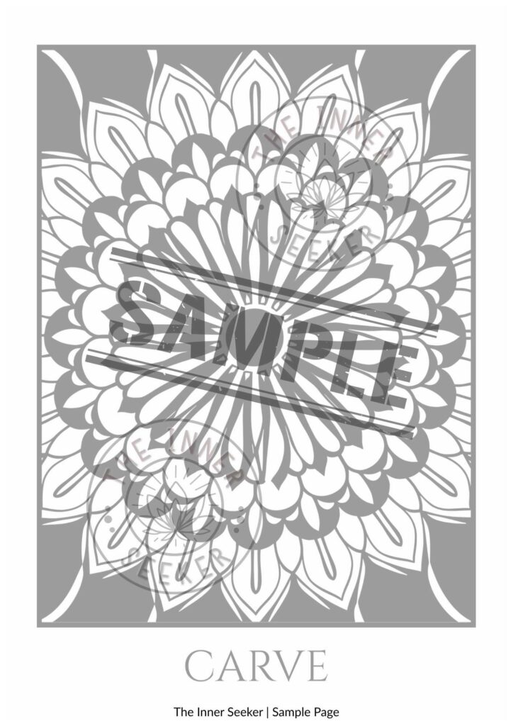 Sample coloring mandala titled Carve from Radiant Flow