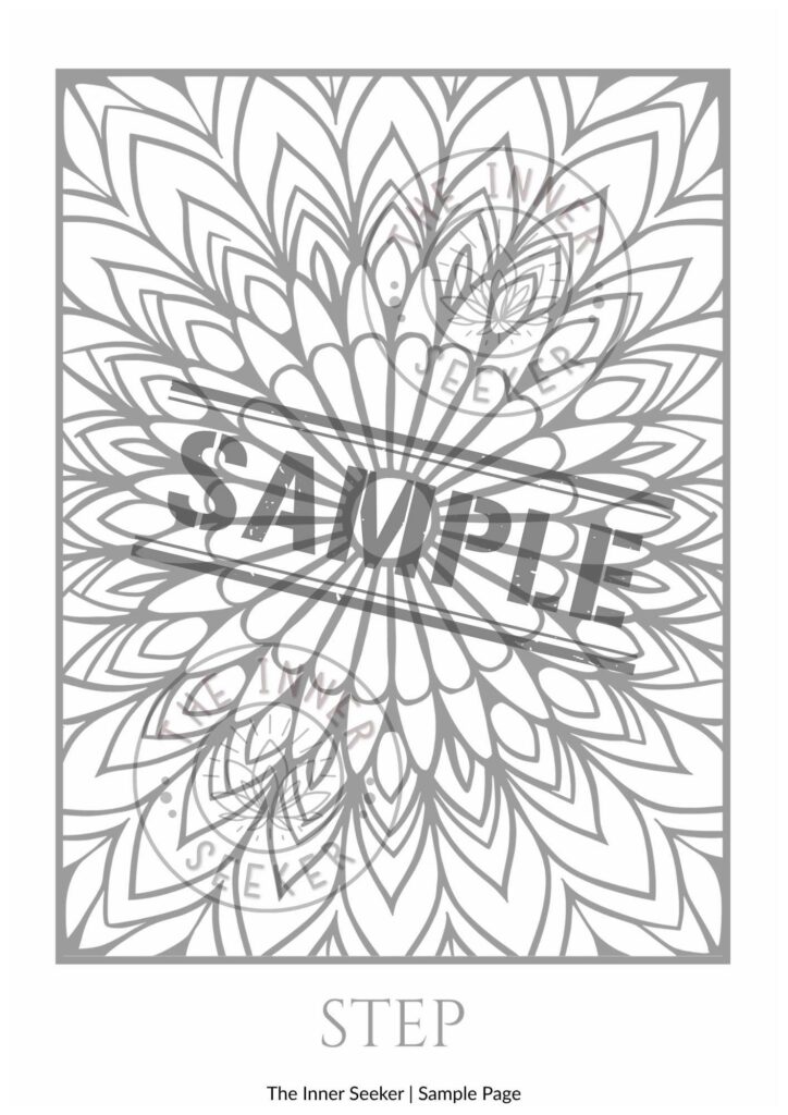 Sample coloring mandala titled Step from Radiant Flow