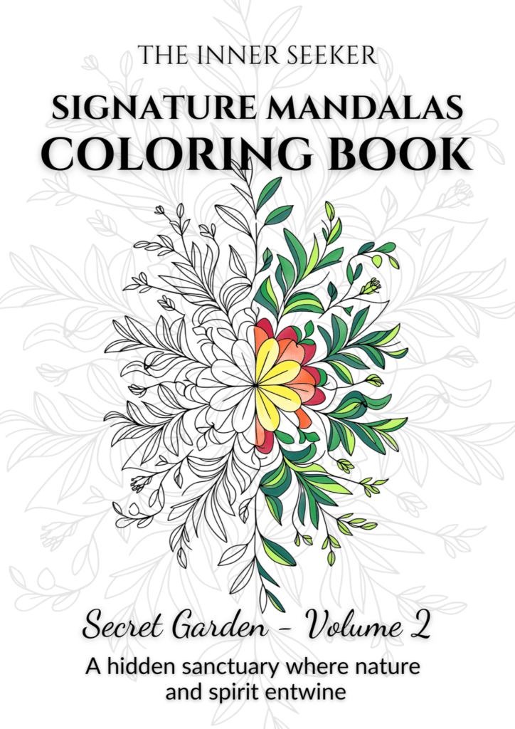 Cover of The Inner Seeker’s Signature Mandalas Coloring Book, Secret Garden – Volume 2.